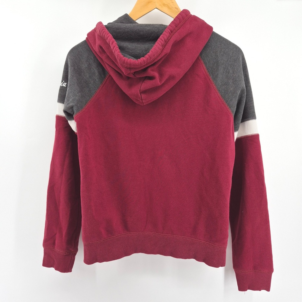 Hollister California Zip Hoodie Burgundy Gray Colorblock Sweatshirt Sz M Varsity - Picture 8 of 12